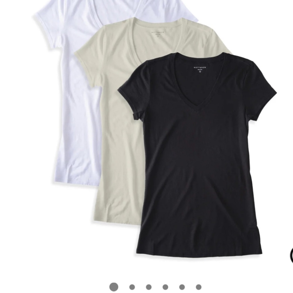 Mott & Bow Bundle Marcy Fitted Short Sleeve tee White, Black & Ivory: 3 pack NWT